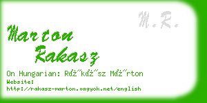 marton rakasz business card